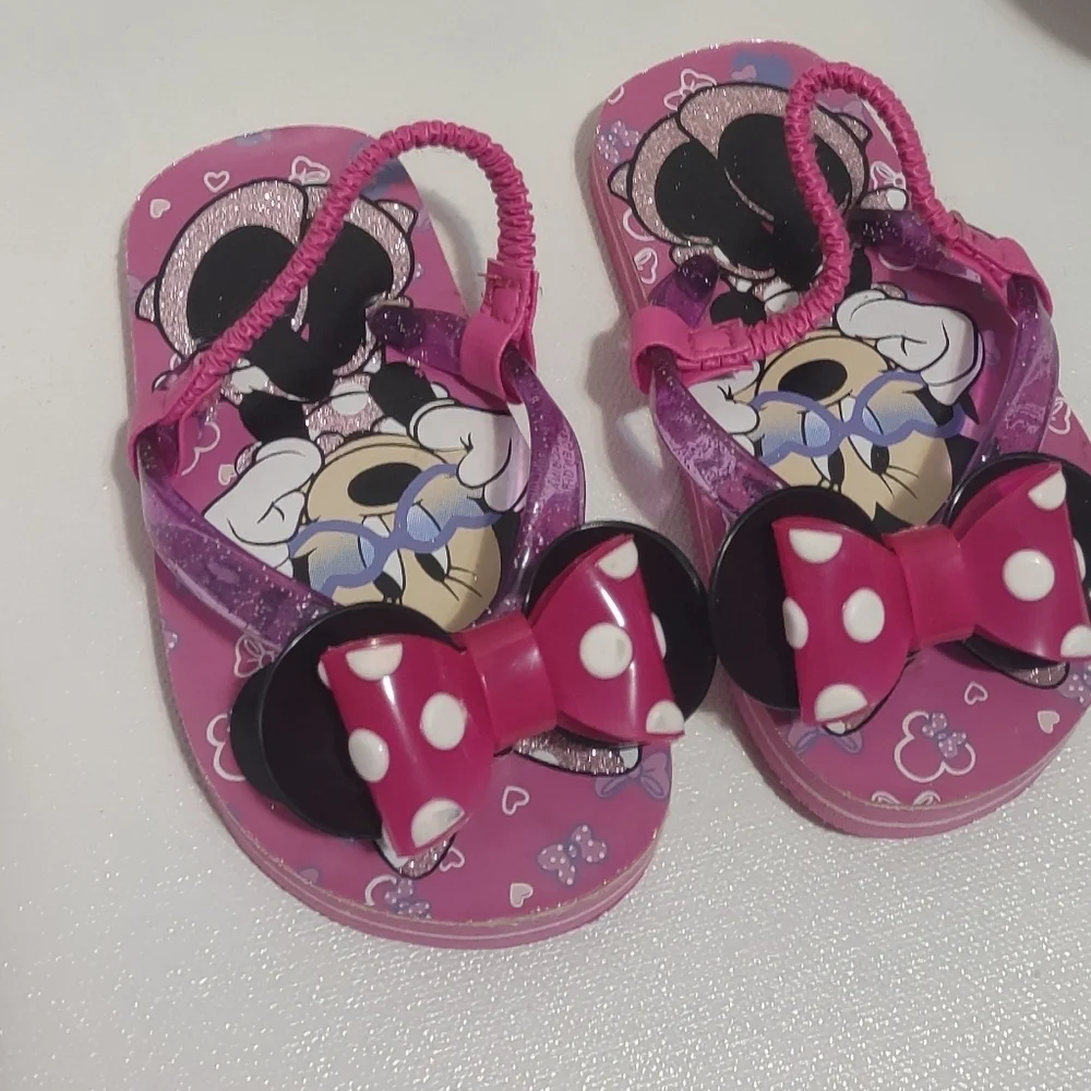 Disney Pink Minnie Mouse Kids Flip Flops